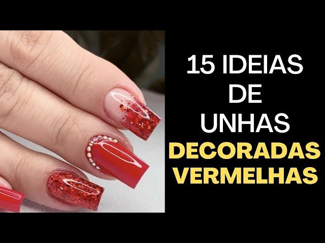 Modelo De Unha Decorada Vermelha